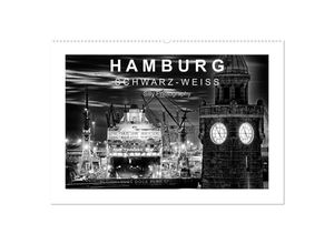 9783435653164 - Hamburg in schwarz-weiss (Wandkalender 2025 DIN A2 quer) CALVENDO Monatskalender