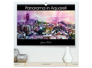 9783435663125 - Panorama in Aquarell (hochwertiger Premium Wandkalender 2025 DIN A2 quer) Kunstdruck in Hochglanz