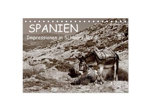 9783435676095 - Spanien Impressionen in Schwarz-Weiß (Tischkalender 2025 DIN A5 quer) CALVENDO Monatskalender