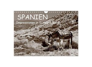 9783435677337 - Spanien Impressionen in Schwarz-Weiß (Wandkalender 2025 DIN A4 quer) CALVENDO Monatskalender