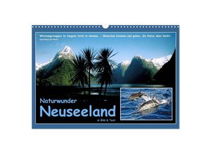 9783435680153 - Naturwunder Neuseeland - in Bild und Text (Wandkalender 2025 DIN A3 quer) CALVENDO Monatskalender