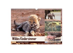 9783435680290 - Wildes Kinderzimmer - Tierkinder in Afrika (Wandkalender 2025 DIN A3 quer) CALVENDO Monatskalender