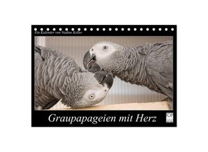 9783435686285 - Graupapageien mit Herz (Tischkalender 2025 DIN A5 quer) CALVENDO Monatskalender