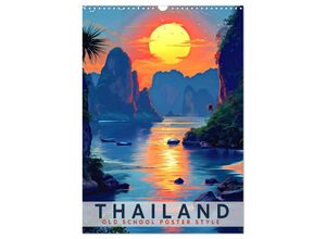 9783435688203 - Thailand - Old School Poster Style (Wandkalender 2025 DIN A3 hoch) CALVENDO Monatskalender