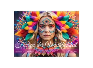 9783435689088 - Farben der Weiblichkeit - Kunstvolle KI Portraits (Wandkalender 2025 DIN A2 quer) CALVENDO Monatskalender