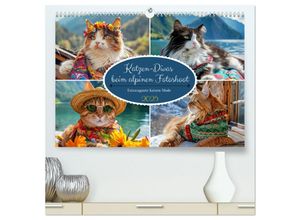 9783435690053 - Katzen-Divas beim alpinen Fotoshoot Extravagante Katzenmode (hochwertiger Premium Wandkalender 2025 DIN A2 quer) Kunstdruck in Hochglanz