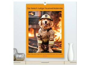 9783435698806 - Der tierisch lustige Feuerwehrkalender (hochwertiger Premium Wandkalender 2025 DIN A2 hoch) Kunstdruck in Hochglanz