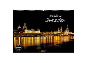 9783435724963 - Nachts in Dresden (Wandkalender 2025 DIN A2 quer) CALVENDO Monatskalender