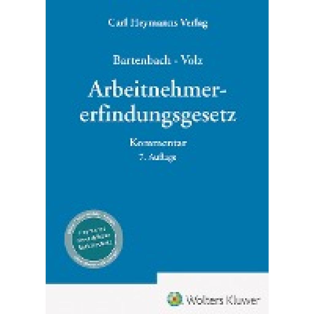 9783452301994 - Bartenbach Kurt Arbeitnehmererfindungsgesetz - Kommentar