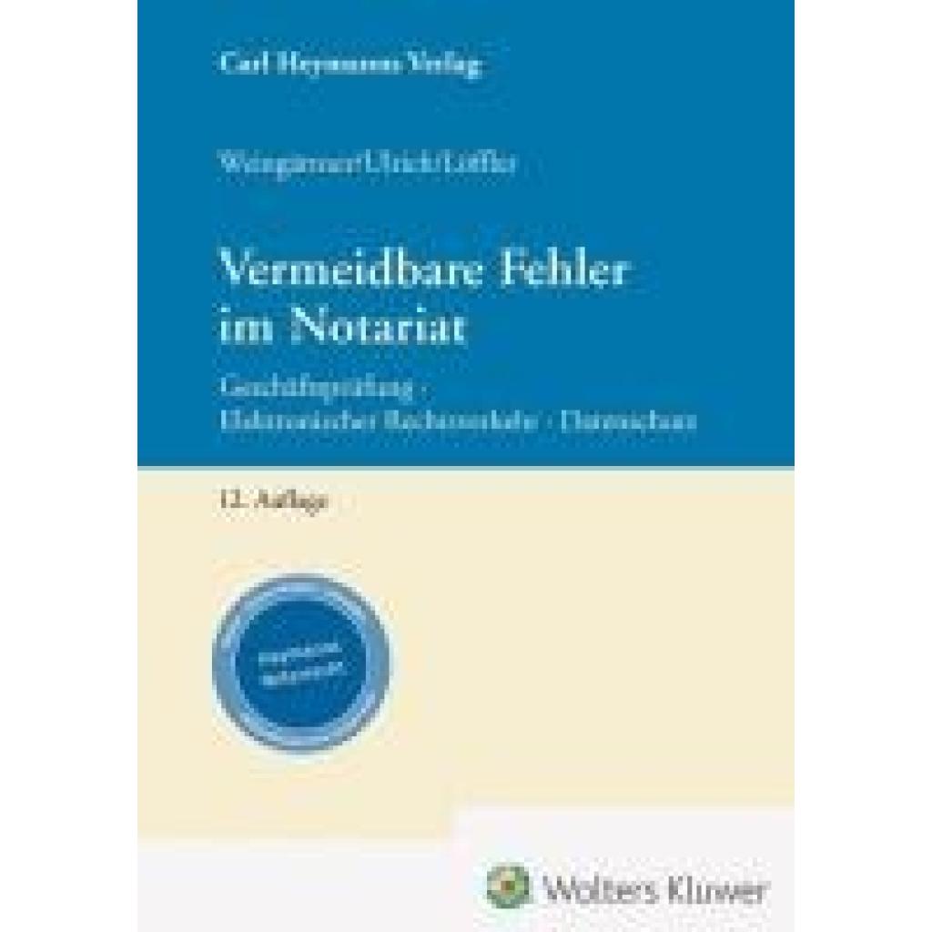 9783452303363 - Löffler Sebastian Vermeidbare Fehler im Notariat