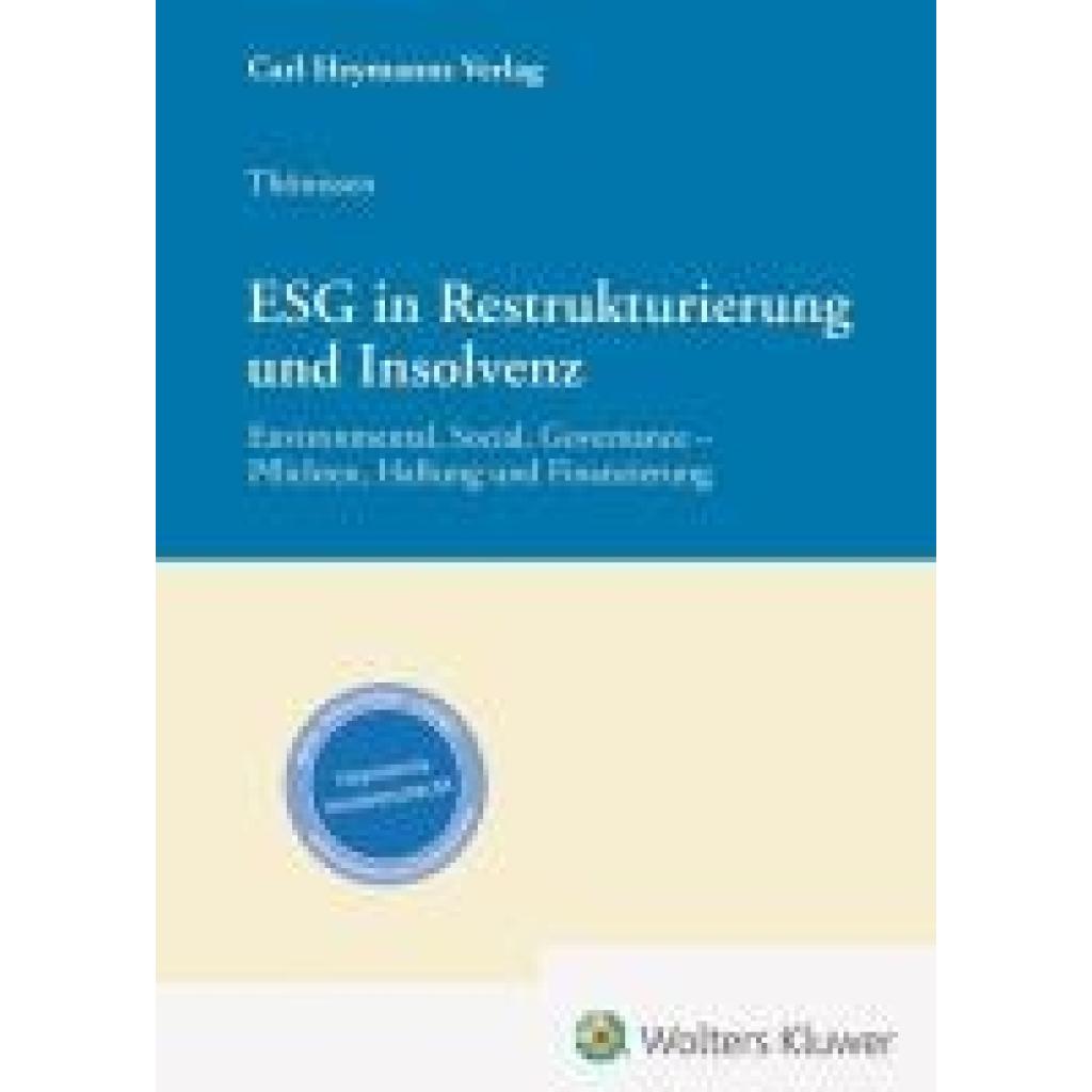 9783452304247 - Thönissen Stefan F ESG in Restrukturierung und Insolvenz