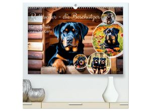 9783457128985 - Rottweiler - die Beschützer (hochwertiger Premium Wandkalender 2025 DIN A2 quer) Kunstdruck in Hochglanz