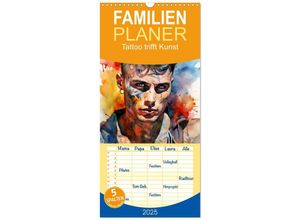 9783457133736 - Familienplaner 2025 - Tattoo trifft Kunst mit 5 Spalten (Wandkalender 21 x 45 cm) CALVENDO