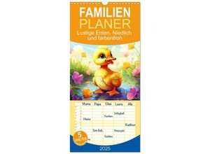 9783457133934 - Familienplaner 2025 - Lustige Enten Niedlich und farbenfroh mit 5 Spalten (Wandkalender 21 x 45 cm) CALVENDO