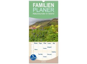 9783457135402 - Familienplaner 2025 - Naturwunder in Island mit 5 Spalten (Wandkalender 21 x 45 cm) CALVENDO