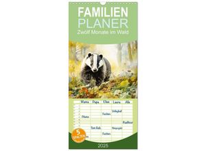 9783457135457 - Familienplaner 2025 - Zwölf Monate im Wald mit 5 Spalten (Wandkalender 21 x 45 cm) CALVENDO