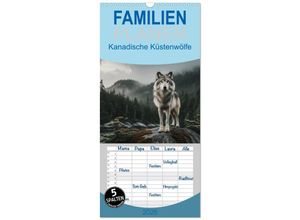 9783457135495 - Familienplaner 2025 - Kanadische Küstenwölfe mit 5 Spalten (Wandkalender 21 x 45 cm) CALVENDO