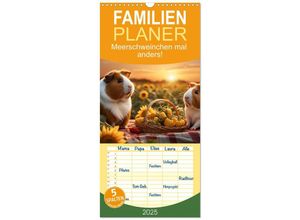 9783457135556 - Familienplaner 2025 - Meerschweinchen mal anders! mit 5 Spalten (Wandkalender 21 x 45 cm) CALVENDO