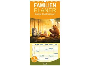 9783457135624 - Familienplaner 2025 - Bärige Illustrationen mit 5 Spalten (Wandkalender 21 x 45 cm) CALVENDO