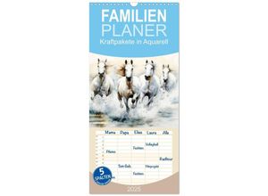 9783457135648 - Familienplaner 2025 - Kraftpakete in Aquarell mit 5 Spalten (Wandkalender 21 x 45 cm) CALVENDO