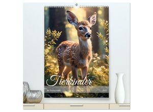 9783457136997 - Tierkinder im Zauberwald (hochwertiger Premium Wandkalender 2025 DIN A2 hoch) Kunstdruck in Hochglanz