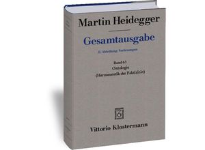 9783465004684 - Ontologie Hermeneutik der Faktizität - Martin Heidegger Leinen