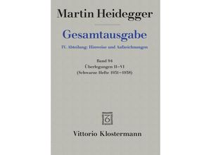 9783465038153 - Gesamtausgabe Bd94 Überlegungen II-VI - Martin Heidegger Leinen