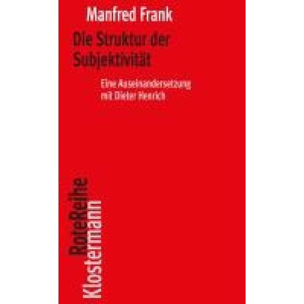 9783465046448 - Frank Manfred Die Struktur der Subjektivität