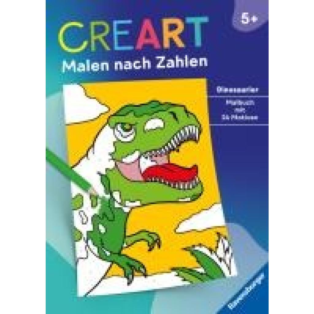 9783473489091 - Ravensburger CreArt Malen nach Zahlen ab 5 Dinosaurier - 24 Motive