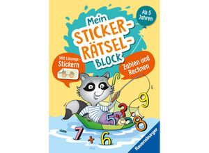 9783473489237 - Ravensburger Mein Stickerrätselblock Zahlen für Kinder ab 5 Jahren - spielerisch rechnen lernen mit lustigen Übungen und Sticker-Spaß für die Vorschule - Kirstin Jebautzke Kartoniert (TB)