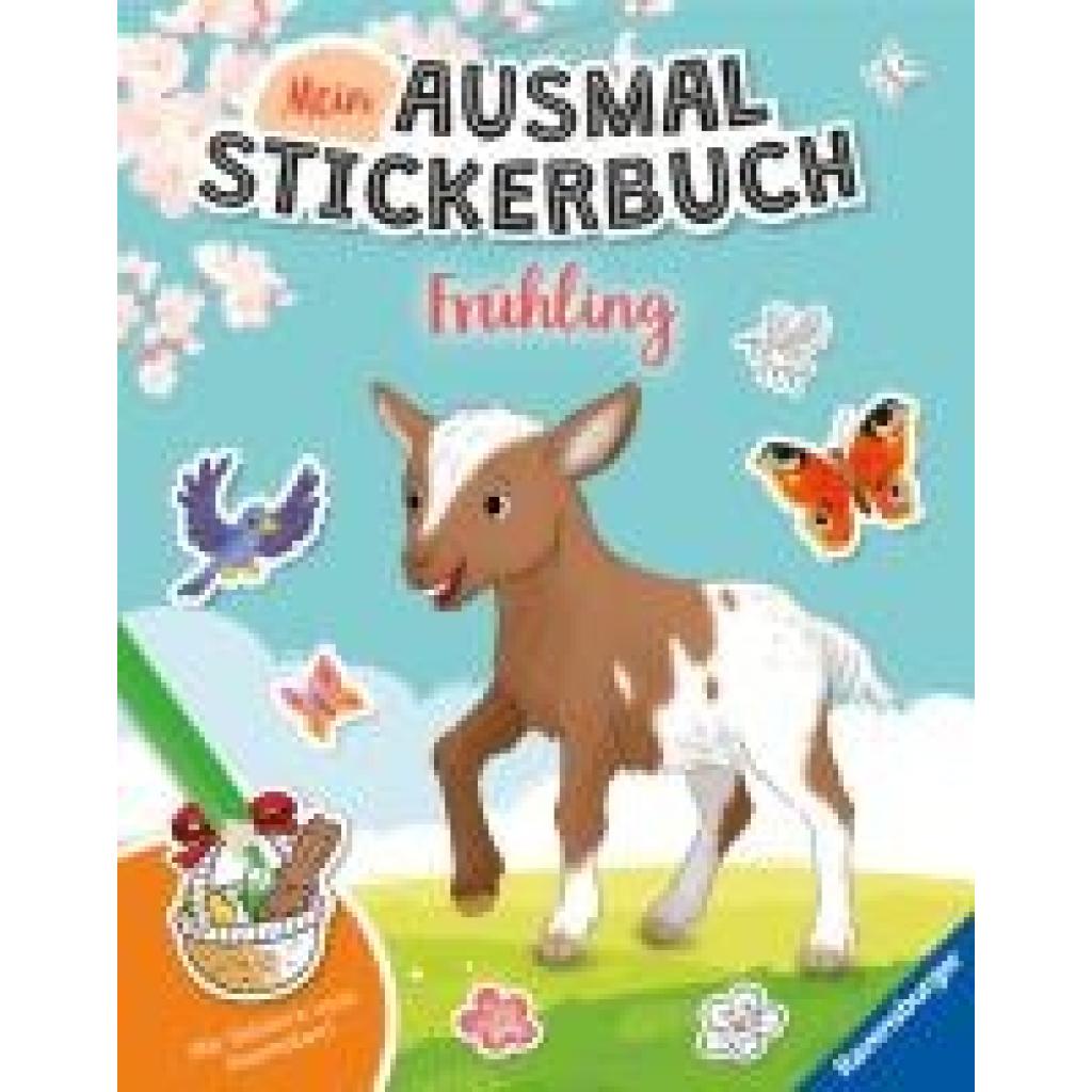 9783473489534 - Ravensburger Mein Ausmalstickerbuch Frühling - Großes Buch mit über 300 Stickern viele Sticker zum Ausmalen