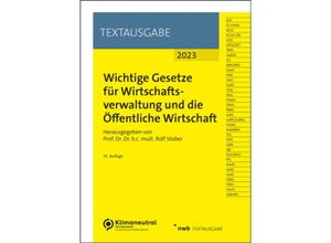 9783482675850 - Wichtige Gesetze für Wirtschaftsverwaltung und die Öffentliche Wirtschaft Kartoniert (TB)