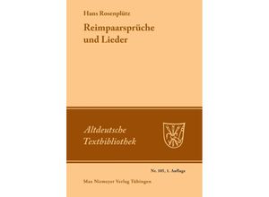 9783484202054 - Reimpaarsprüche und Lieder - Hans Rosenplüt Kartoniert (TB)