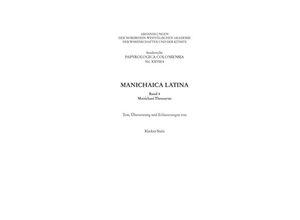 9783506786999 - Manichaica LatinaBd4 - Markus Stein Kartoniert (TB)