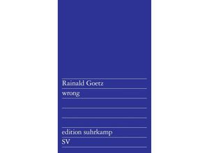 9783518128275 - wrong - Rainald Goetz Taschenbuch