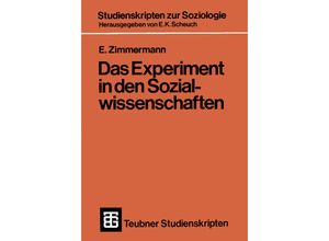 9783519000372 - Das Experiment in den Sozialwissenschaften - Ekkart Zimmermann Kartoniert (TB)