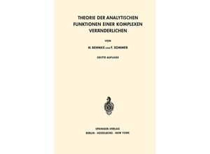 9783540077688 - Theorie der Analytischen Funktionen Einer Komplexen Veränderlichen   Grundlehren der mathematischen Wissenschaften Bd77 - Heinrich Behnke Friedrich Sommer Kartoniert (TB)