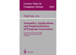 9783540410546 - Semantics Applications and Implementation of Program Generation Kartoniert (TB)