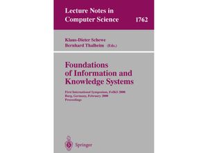 9783540671008 - Foundations of Information and Knowledge Systems Kartoniert (TB)