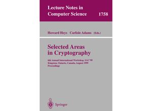 9783540671855 - Selected Areas in Cryptography Kartoniert (TB)