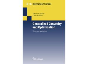 9783540708759 - Generalized Convexity and Optimization - Alberto Cambini Laura Martein Kartoniert (TB)