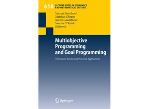 9783540856450 - Multiobjective Programming and Goal Programming Kartoniert (TB)