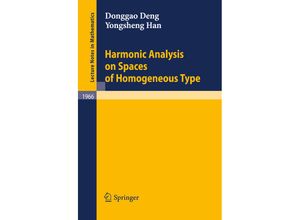 9783540887447 - Harmonic Analysis on Spaces of Homogeneous Type - Dong-Gao Deng Yongsheng Han Kartoniert (TB)