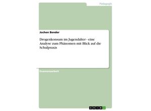 9783638694094 - Drogenkonsum im Jugendalter - eine Analyse zum Phänomen mit Blick auf die Schulpraxis - Jochen Bender Kartoniert (TB)