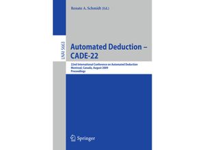 9783642029585 - Automated Deduction - CADE-22 Kartoniert (TB)