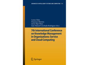 9783642308666 - 7th International Conference on Knowledge Management in Organizations Service and Cloud Computing Kartoniert (TB)