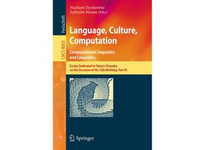 9783642453267 - Language Culture Computation Computational Linguistics and Linguistics Kartoniert (TB)