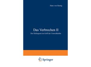 9783642490002 - Das Verbrechen II - Hans v Hentig Kartoniert (TB)