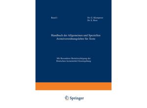 9783642525568 - Handbuch der Allgemeinen und Speziellen Arzneiverordnungslehre für Äzte - G Klemperer E Rost Kartoniert (TB)