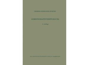 9783642868092 - Gemeinschaftsverpflegung - H-D Cremer R Schielicke W Wirths Kartoniert (TB)